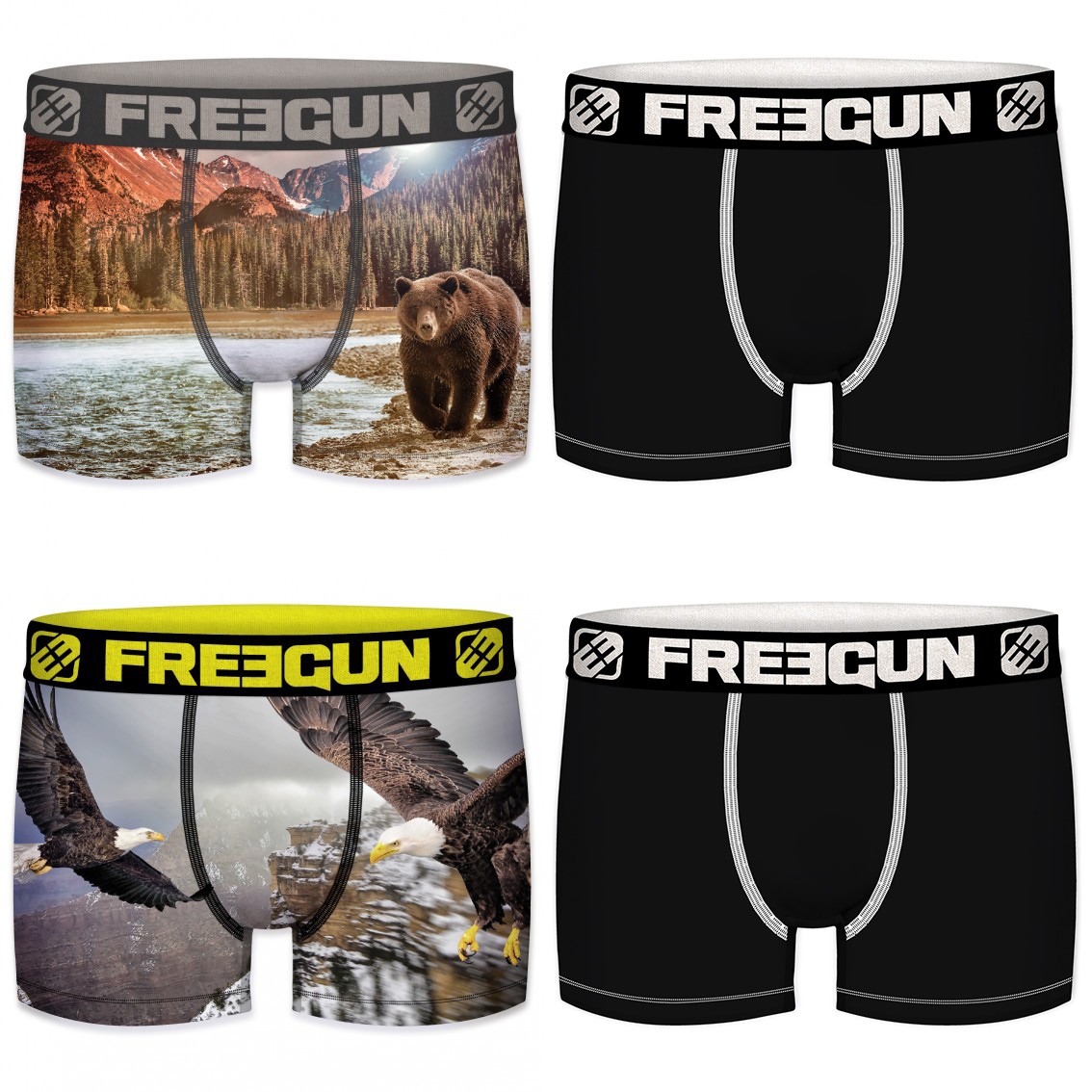 Lot de 4 boxers garçon animals ours (photo) Lot de 4 boxers garçon animals ours (photo)
