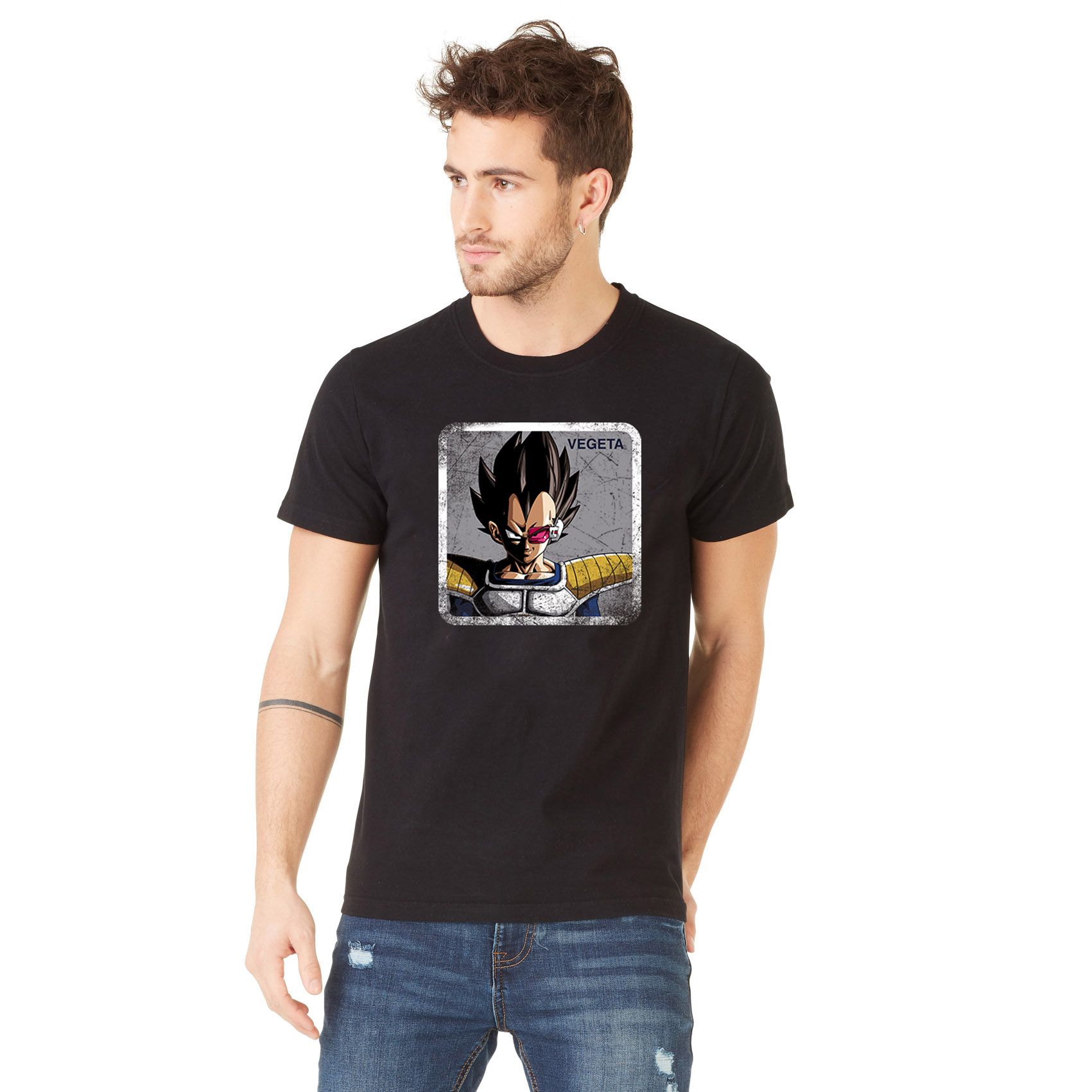 T-shirt homme dragon ball z vegeta noir (photo) T-shirt homme dragon ball z vegeta noir