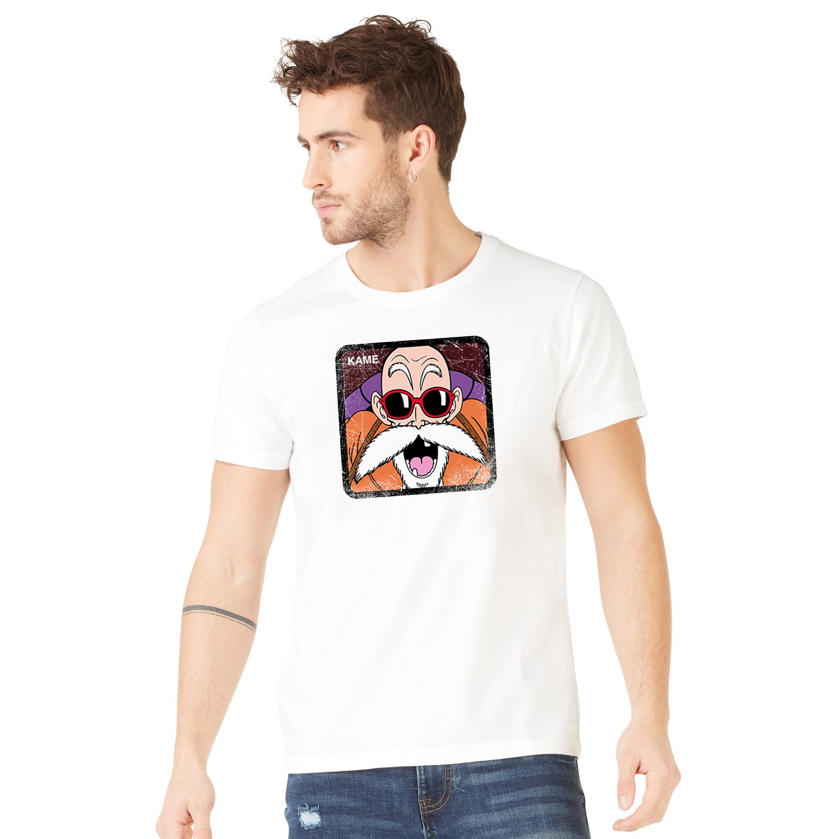 T-shirt homme dragon ball z kame blanc (photo) T-shirt homme dragon ball z kame blanc