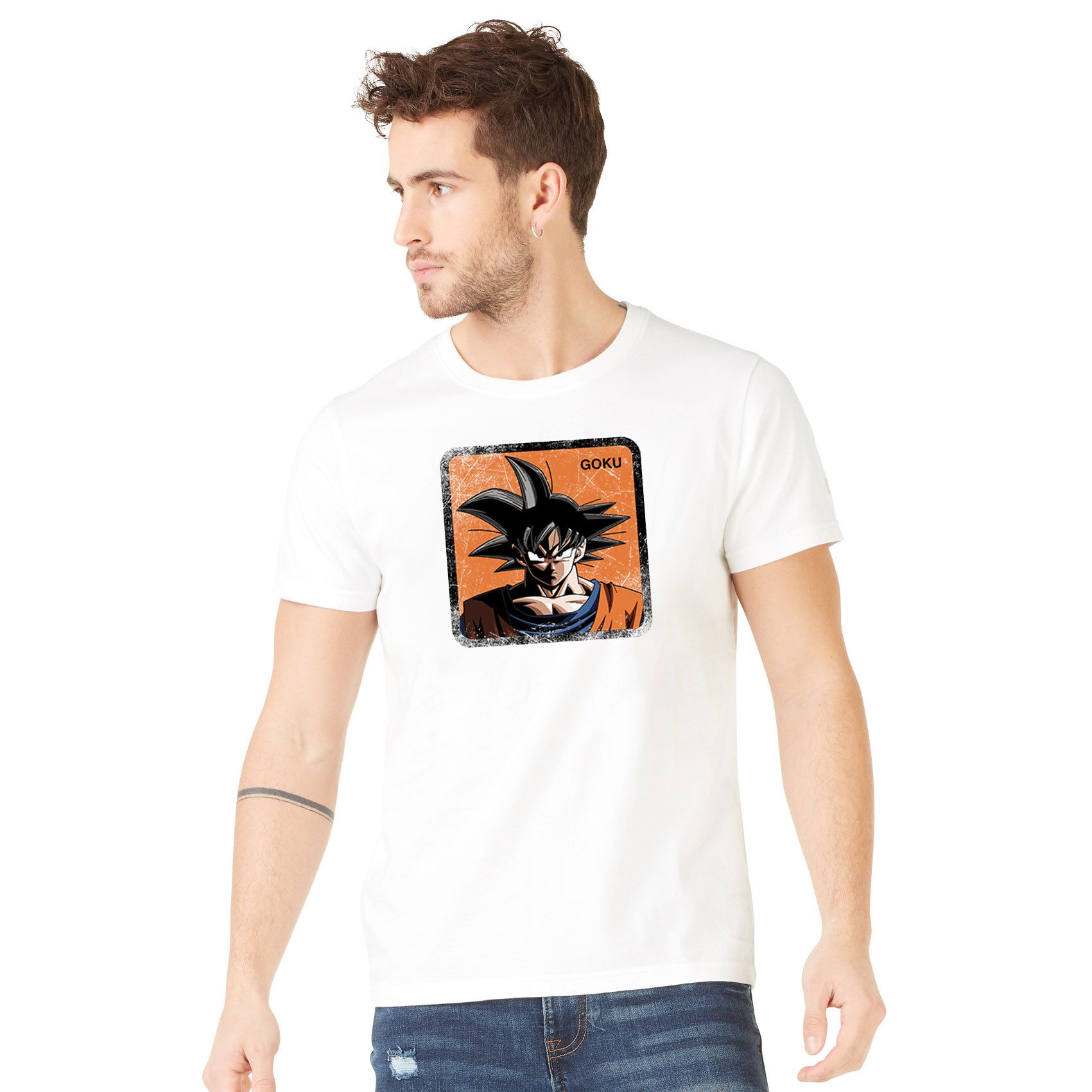 T-shirt homme dragon ball z goku blanc (photo) T-shirt homme dragon ball z goku blanc