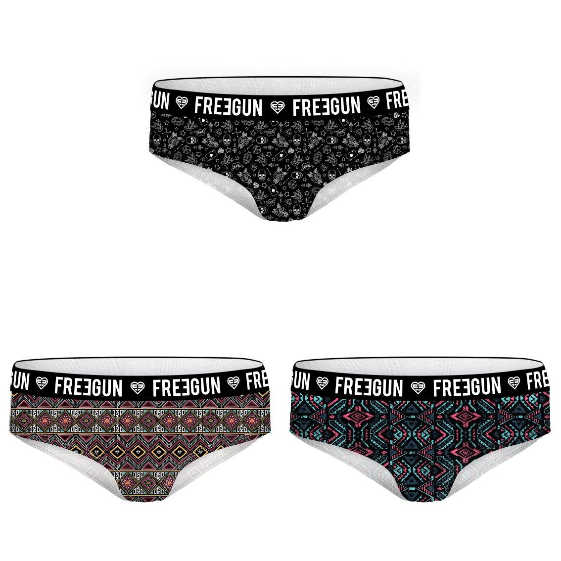 Lot de 3 boxers freegun fille ethnic (photo) Lot de 3 boxers freegun fille ethnic (photo)