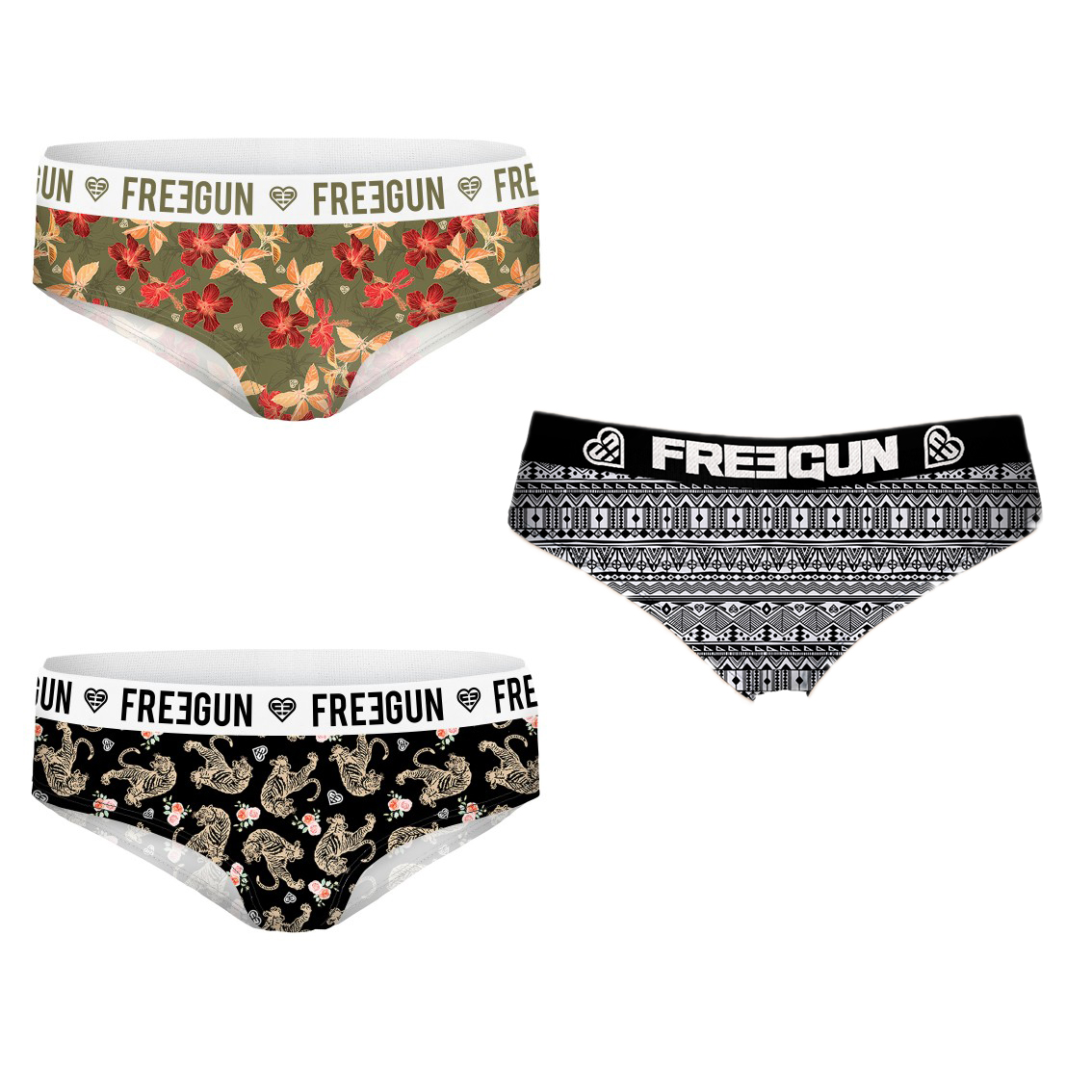 Lot de 3 boxers femme tigre (photo) Lot de 3 boxers femme tigre (photo)