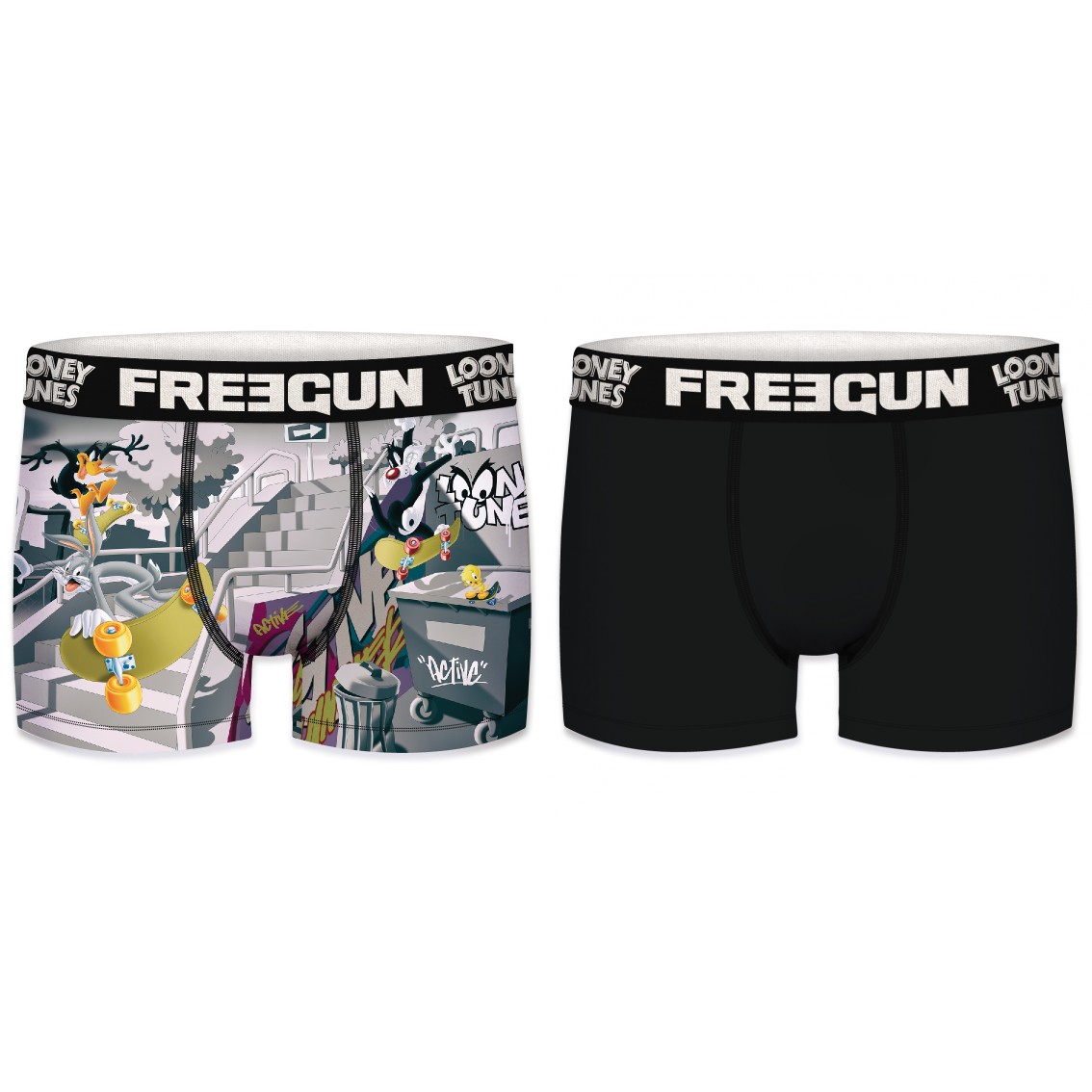 Lot de 2 boxers garçon looney tunes skate (photo) Lot de 2 boxers garçon looney tunes skate (photo)