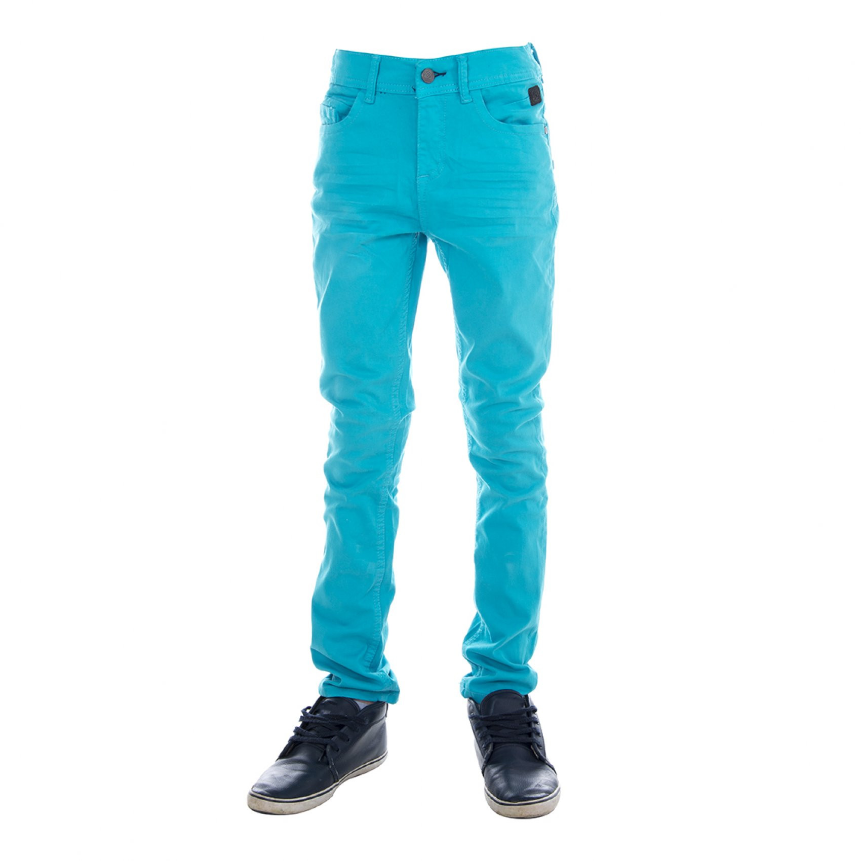 Pantalon garçon skinny turquoise (photo) Pantalon garçon skinny turquoise (photo)