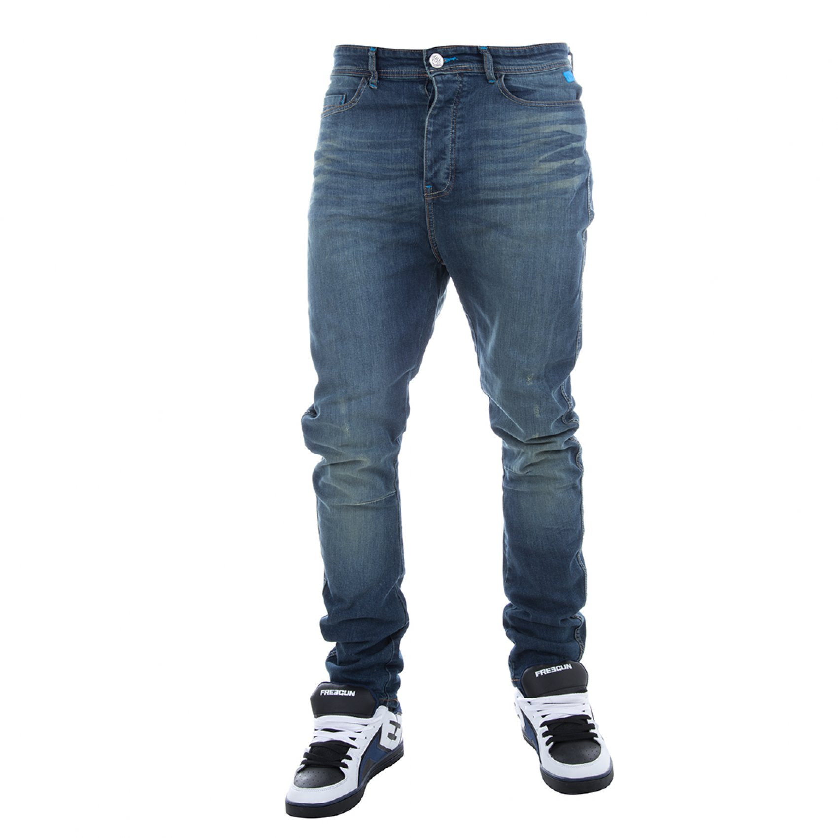 Jeans garçon tapered used brut (photo) Jeans garçon tapered used brut (photo)